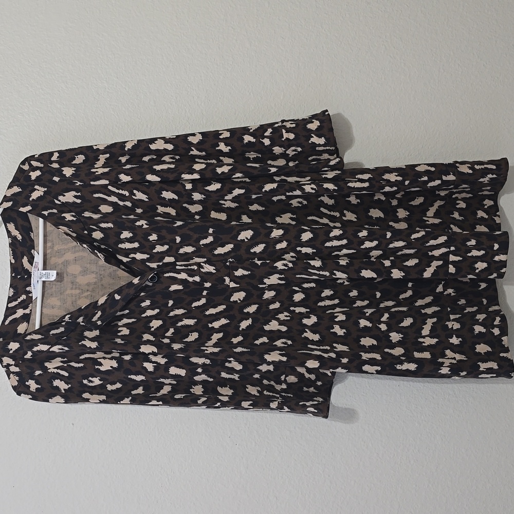 Diane Von Furstenberg DVF Leopard Print Dress w/pockets!! Size 12 Large